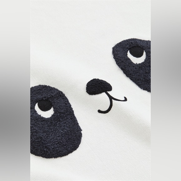 NEW H&M Panda Bear Thick Cotton Canvas Round Rug Kids Baby Nursery Play Room - Picture 3 of 3